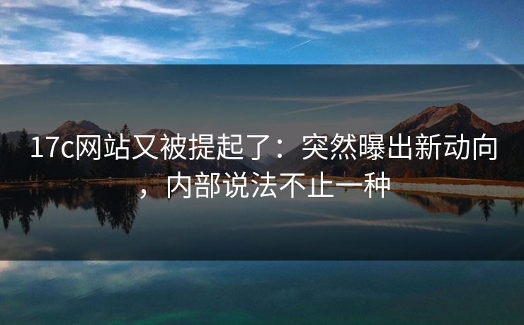 17c网站又被提起了：突然曝出新动向，内部说法不止一种