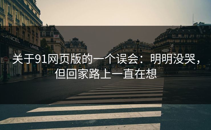 关于91网页版的一个误会：明明没哭，但回家路上一直在想