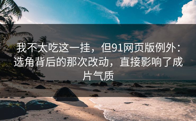 我不太吃这一挂，但91网页版例外：选角背后的那次改动，直接影响了成片气质