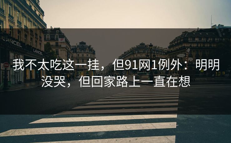 我不太吃这一挂,但91网1例外:明明没哭,但回家路上一直在想