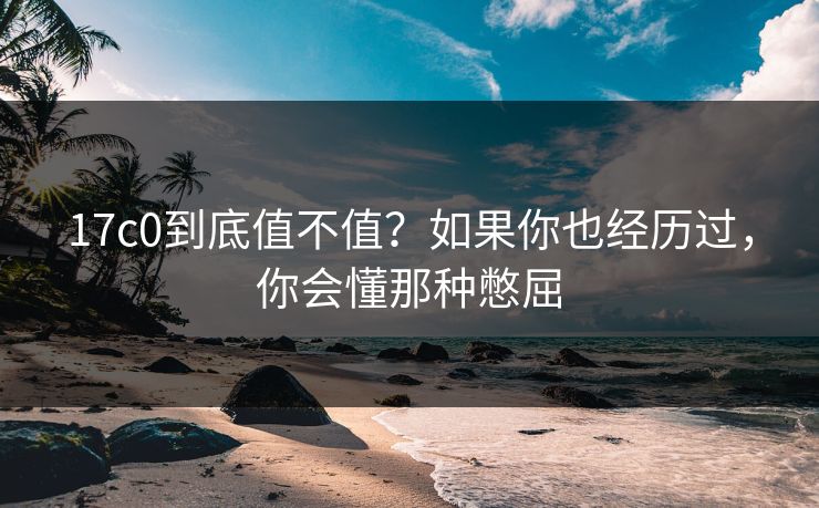 17c0到底值不值？如果你也经历过，你会懂那种憋屈
