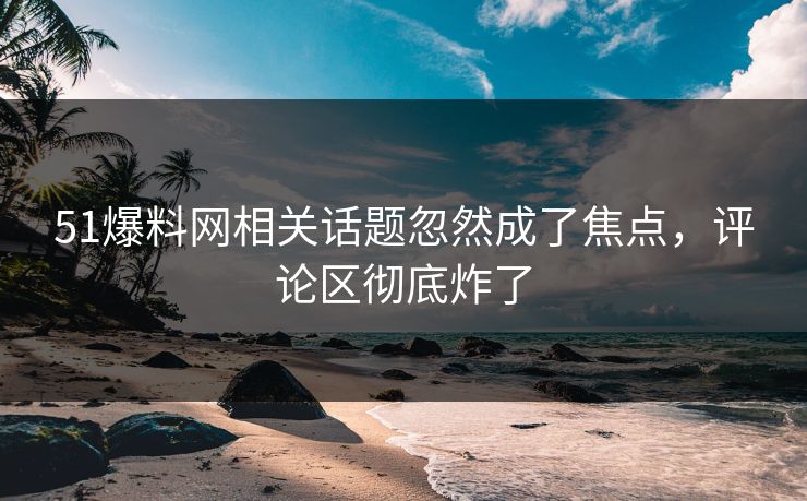 51爆料网相关话题忽然成了焦点,评论区彻底炸了